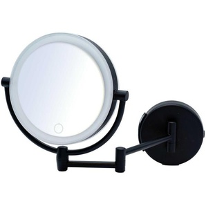 Sadena Kosmetikspiegel , Schwarz , Metall, Glas , rund , 23x27x7.5-42 cm , Schlafzimmer, Spiegel, Schmink- & Kosmetikspiegel