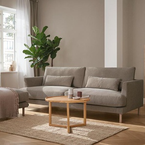 3-Sitzer-Sofa mit Hocker - braun -