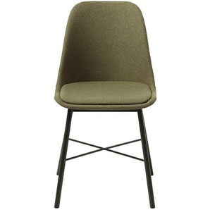 Esstisch Stühle in Oliv Grün Webstoff und Metall (2er Set)