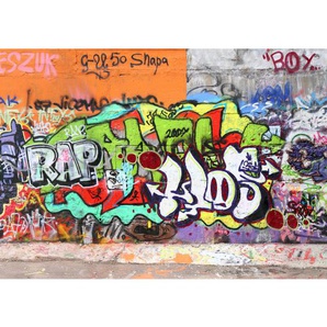 Fototapete Kinderzimmer Graffiti Streetart Graffitti Sprayer bunt no. 32 | Fototapete Vlies - PREMIUM PLUS HiQ | 400x280 cm