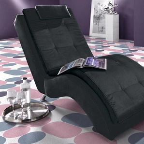 Relaxliege INOSIGN Vengo II Sofas Gr. B/H/T: 70 cm x 92 cm x 170 cm, Luxus-Microfaser ALCAZAR, schwarz Relaxliegen