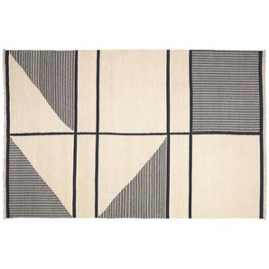 Kave Home - Teppich Bernardine aus Wolle und Baumwolle schwarz und weiß 160 x 230 cm