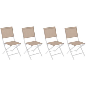 Set mit 4 klappbaren Gartenstühlen ESSENTIA Leinen   Weiß Hespéride