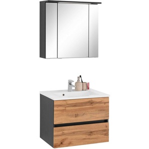 HELD MÖBEL Badmöbel-Set »Lucca«, (2-St), Breite 60 cm, mit LED-Spiegelschrank
