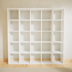 Bibliotheksregal Weiß - Individuelles Regal für Bibliothek: Einzigartiges Design - 195 x 195 x 34 cm, konfigurierbar