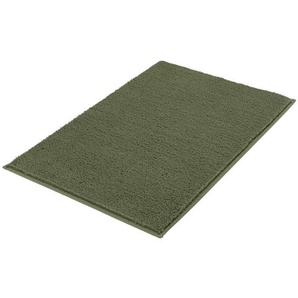 Kleine Wolke Badteppich Kansas , Olivgrün , Textil , Uni , rechteckig , 70 cm , für Fußbodenheizung geeignet, rutschhemmend , Badtextilien, Badematten