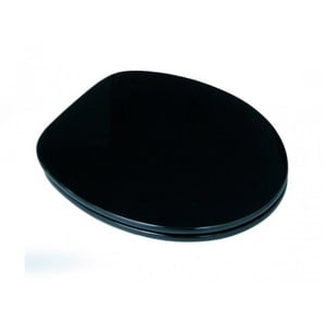 Modern ShApe Holzkern WC-Sitz Hochglanzlackierung, antibakterielle Wirkung (weiß), schwarz, 87101