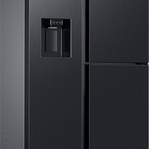 E (A bis G) SAMSUNG Side-by-Side Kühlschränke schwarz (premium black steel) Kühl-Gefrierkombinationen