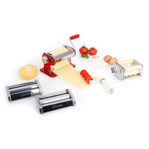 Siena Rossa Pasta Maker Nudelmaschine 3 Aufsätze Edelstahl rot