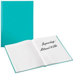 LEITZ Notizbuch WOW DIN A4 kariert, eisblau-metallic Hardcover 160 Seiten