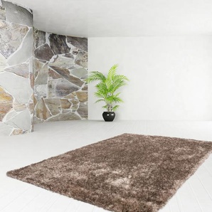 Hochflor-Teppich KAYOOM Diamond 700 Teppiche Gr. B/L: 200 cm x 290 cm, 45 mm, 1 St., grau (taupe) Esszimmerteppiche Besonders weich durch Microfaser, Wohnzimmer