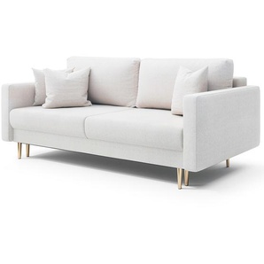 VALICO - Sofa in Cremefarbe, ausziehbar, fur 3 Personen, 230 cm