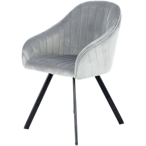 Klaraskar Dining Chair - Modern - Silver - Polyester - 59cm x 56cm x 86cm