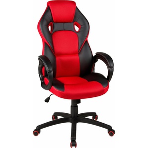 Gaming-Stuhl DUO COLLECTION Samu Stühle schwarz (schwarz, rot) Gaming-Stuhl Racing-Chair Gamingstühle Stühle mit modernem Netzstoffbezug