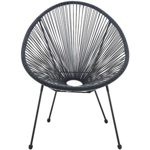 String Gartenstühle in Schwarz Kunststoff und Metall (2er Set)