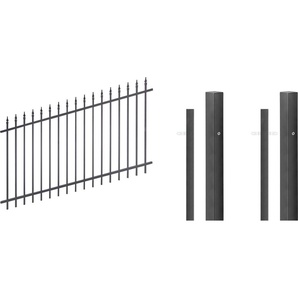 ALBERTS Metallzaun Chaussee verstellbar Zaunelemente 100 cm Höhe, 6 m Länge, matt-schwarz, zum Einbetonieren Gr. H/L: 100 cm x 6 m, schwarz Zaunelemente