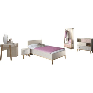 Jugendzimmer-Set GAMI Alika Schlafzimmermöbel-Sets Gr. Liegefläche: 90/200 cm, braun (kastanie nachbildung gebleicht) Kinder Komplett-Kinderzimmer Schlafzimmermöbel-Sets