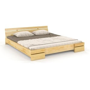 Bett aus massivem Kiefernholz, Matratzengröße 140 x 200, Farbe Natur, Serie Nash