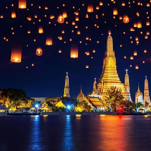 Papermoon Fototapete WAT ARUN-TEMPEL DER MORGENRÖTE BANGKOK THAILAND LATERNE