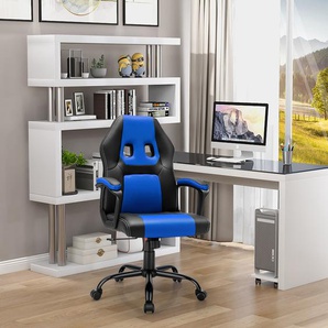 PC Gaming-Stuhl Ergonomischer Computerstuhl mit Rückenlehne Blau