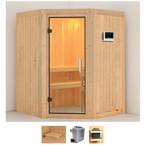 KARIBU Sauna Liva Saunen 4,5-kW-Ofen mit externer Steuerung beige (naturbelassen) Saunen