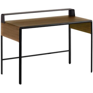 Kave Home - Nadyria Schreibtisch Walnussfurnier und Stahl mit schwarzem Finish 120 x 55 cm