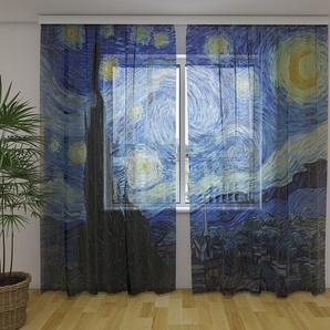 Gardinen & Vorhänge aus Chiffon transparent. Fotogardinen 3D Vincent van Gogh Starry Night