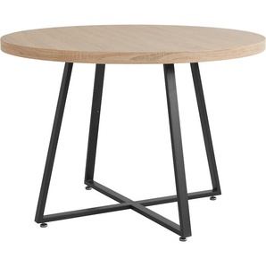 Esstisch HOME AFFAIRE Anja Tische Gr. B/H/T: 110 cm x 76 cm x 110 cm, beige (natur, schwarz, eiche) Esstische rund oval Tisch