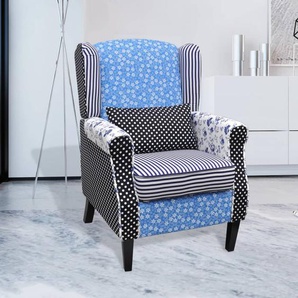 Sessel mit Patchwork-Design Stoff 68x73x101 cm