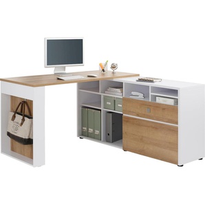 Maja Möbel Schreibtisch 4021 B/H/T: 147 cm x 76,5 140 weiß Schreibtische Bürotische und Büromöbel