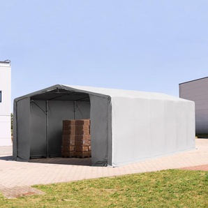 TOOLPORT Zelthalle 8x12m PVC 850 wasserdicht grau