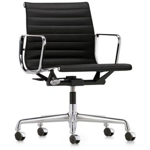 Vitra Bürodrehsessel Alu-Chair schwarz, Designer Charles & Ray Eames, 83-95x58x56-65 cm