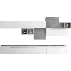 Wohnwand LC Infinity Kastenmöbel-Sets weiß (weiß, beton, optik) Wohnwände