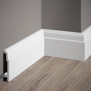 Mardom Decor ScratchShield® - MD363P weiss lackierte Sockelleiste Fußbodenleiste 200 x 10,6 x 2,3 cm