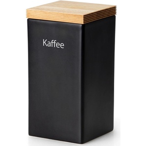 Kaffeedose CONTINENTA Lebensmittelaufbewahrungsbehälter Gr. B/H/L: 10 cm x 21 cm x 10 cm, braun (schwarz, holzfarben) Kaffeedose Kaffeedosen, Teedosen Keksdosen Lebensmittelaufbewahrungsbehälter