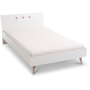 WIMEX Bett, Weiß / Eiche, Kunststoff 120 x 200 cm