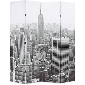 Raumteiler klappbar 160 x 170 cm New York bei Tag Schwarz-Weiß