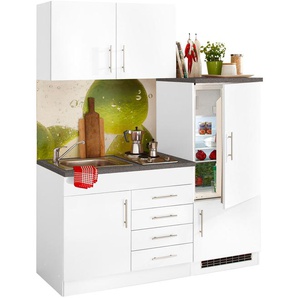 HELD MÖBEL Küchenzeile Toledo, mit E-Geräten, Breite 160 cm F (A bis G) B: weiß Küchenzeilen Elektrogeräte -blöcke Küchenmöbel