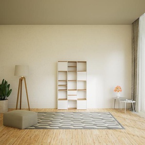 Aktenschrank Weiß - Büroschrank: Schubladen in Weiß & Türen in Weiß - Hochwertige Materialien - 118 x 195 x 34 cm, Modular