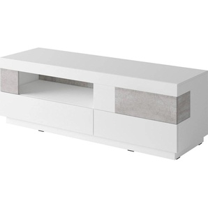 Lowboard HELVETIA SILKE Sideboards weiß (weiß hochglanz, beton, optik) Lowboards Sideboards Breite 160 cm