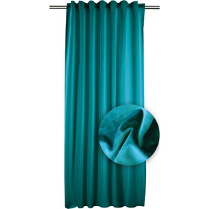 Vorhang APELT Castello Gardinen Gr. 245 cm, Multifunktionsband, 134 cm, blau (petrol) Gardine Gardinen nach Räumen Thermo Vorhang, Uni Samt