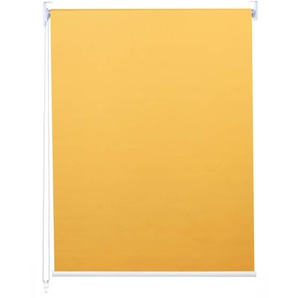 Rollo HWC-D52, Fensterrollo Seitenzugrollo Jalousie, 120x230cm Sonnenschutz Verdunkelung blickdicht ~ gelb