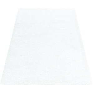 Hochflor-Teppich AYYILDIZ TEPPICHE BRILLIANT 4200 Teppiche Gr. B/L: 280 cm x 370 cm, 50 mm, 1 St., weiß (snow) Esszimmerteppiche Langflor, auch als Läufergröße