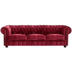 Max Winzer Chesterfield-Sofa , Rot , Textil , 3-Sitzer , 200x74x98 cm , Goldenes M, Made in Europe , Wohnzimmer, Sofas & Couches, Chesterfield Sofas