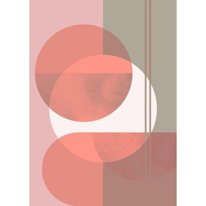 Komar Vliestapete Form , Rosa, Rot, Weiß , Abstraktes , 200x280 cm , FSC MIX , Tapeten Shop, Vliestapeten
