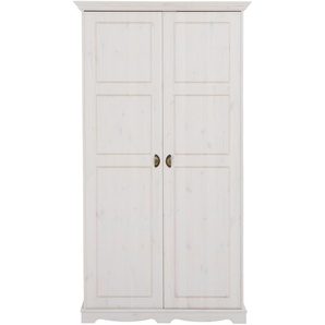 Home affaire Kleiderschrank Eva, aus Kiefer massiv B/H/T: 106,5 cm x 193,5 64,5 cm, 2 weiß Drehtürenschränke Kleiderschränke Schränke