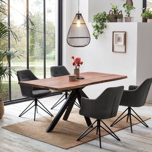 Home affaire Esstisch Manhattan, mit echter Baumkante