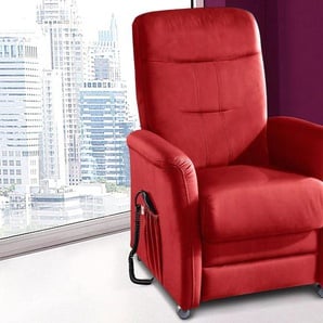 TV-Sessel SIT&MORE Charlie Sessel Gr. Luxus-Kunstleder, mit Motor, B/H/T: 76 cm x 103 cm x 91 cm, rot Fernsehsessel und TV-Sessel wahlweise mit Motor Aufstehhilfe