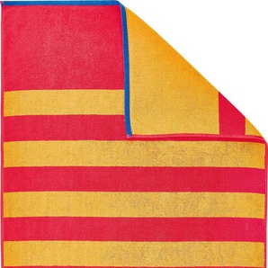 Strandtuch DYCKHOFF Stripes Handtücher Gr. B/L: 80 cm x 180 cm (1 St.), rot Handtücher Badetücher 100% Baumwolle