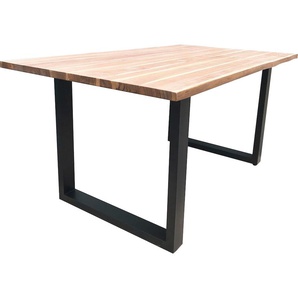 SalesFever Esstisch, Mit echter Baumkante B/H/T: 160 cm x 75 90 cm, Esstisch 160x90 beige Esstische rechteckig Tische